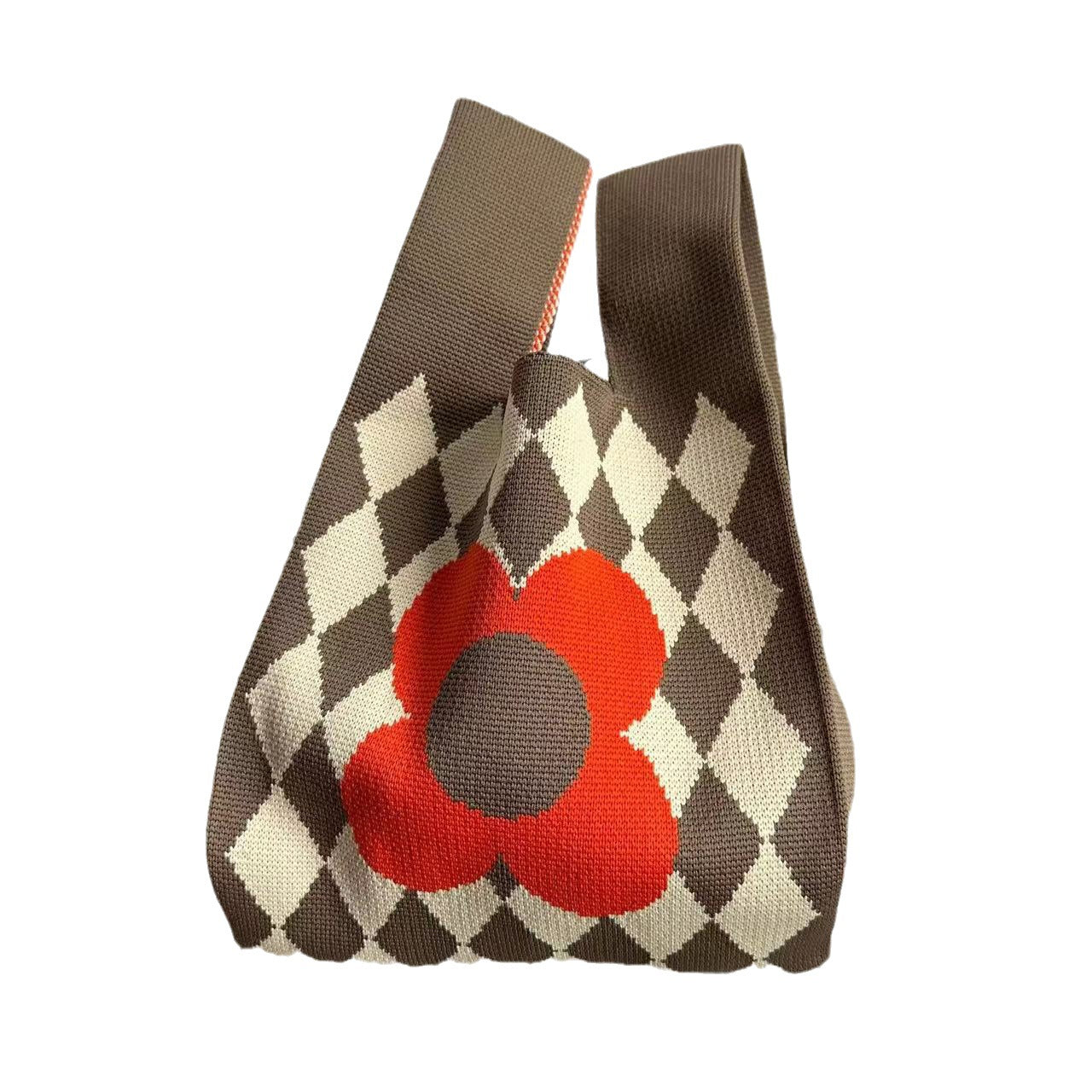 Women's Versatile Rhombus Flower Knitted Underarm Shoulder Bags