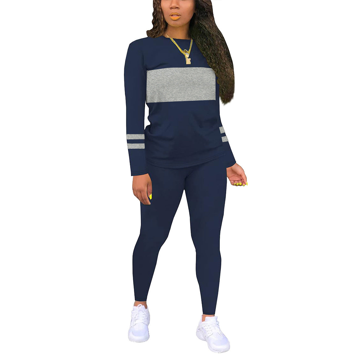 Women's Matching Round Neck Long Sleeve With Tight Suits
