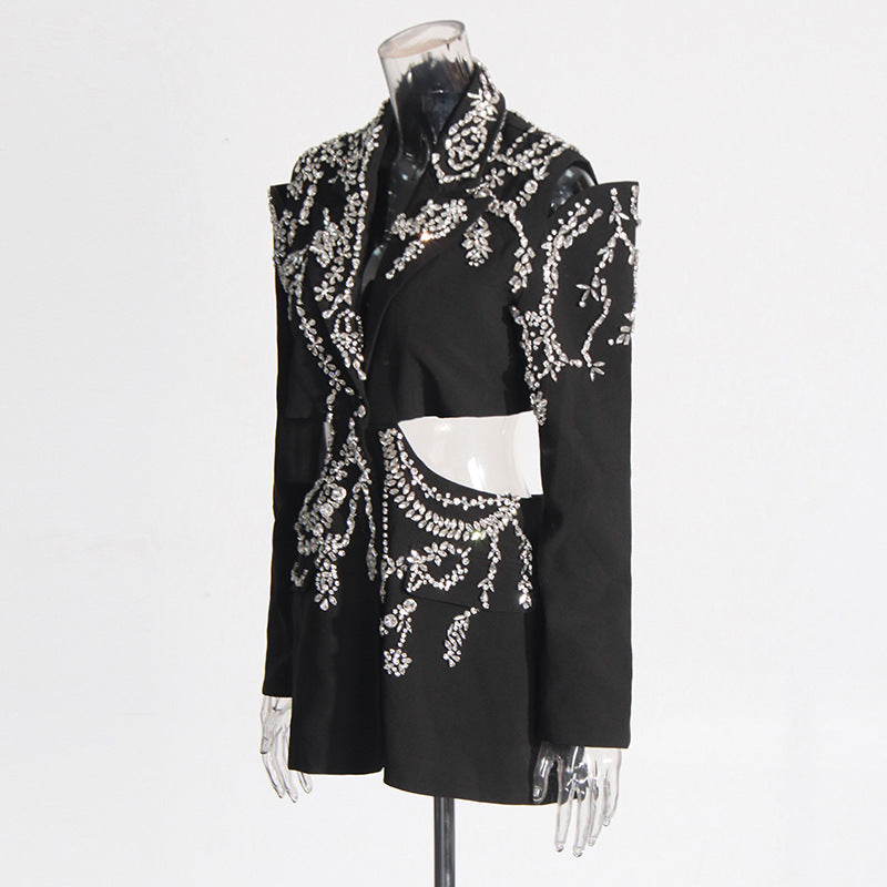 Women's Catwalk Autumn Fashion High Sense Rhinestone Small Suit