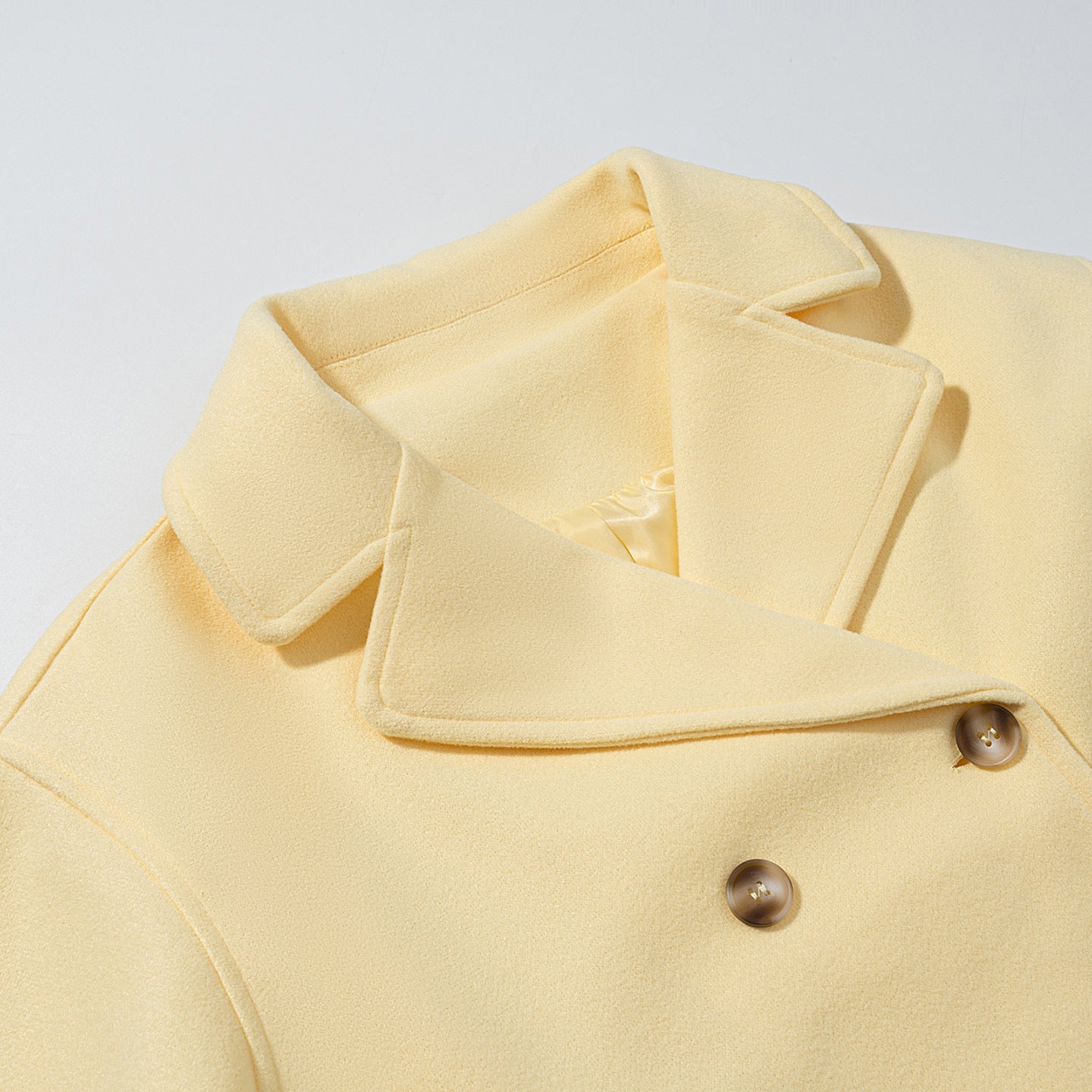Women's Fashion Casual Simple Double Breasted Woolen Coats