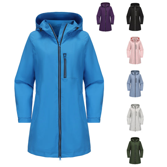 Women's Windbreaker Hooded Long Sleeve Loose Leisure Coats