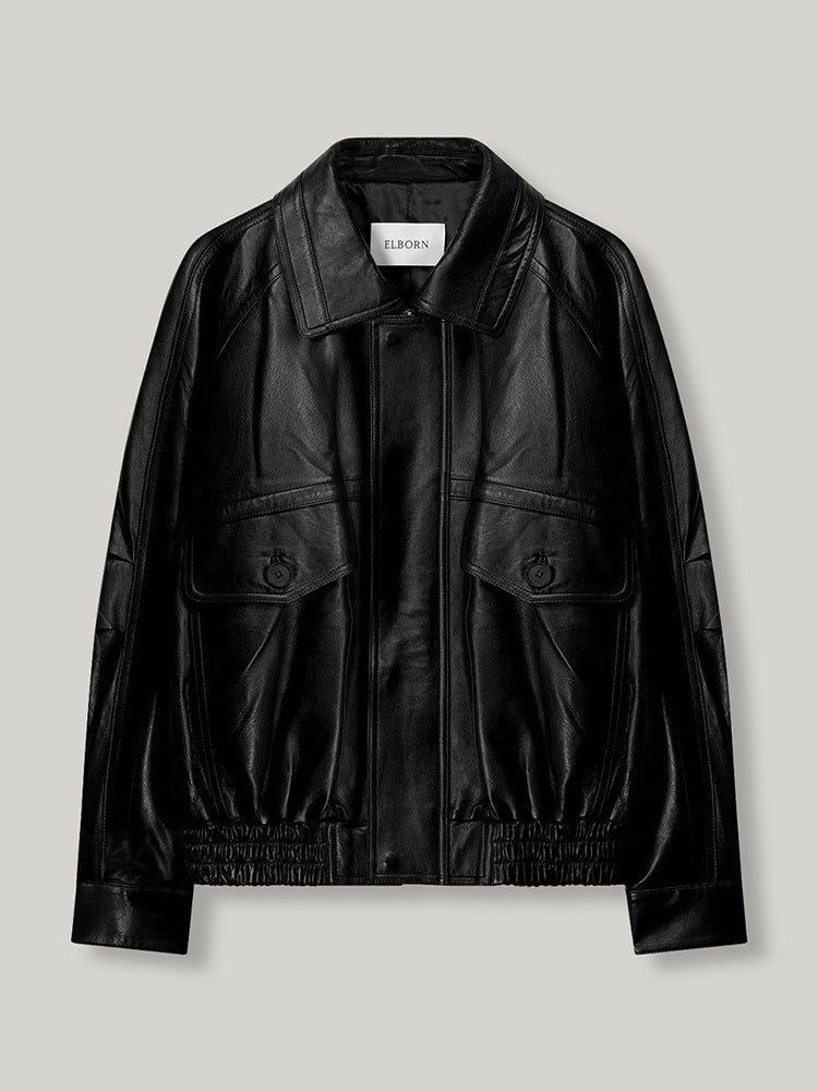 Women's Polo Collar Leather Early Autumn Commuter Jackets