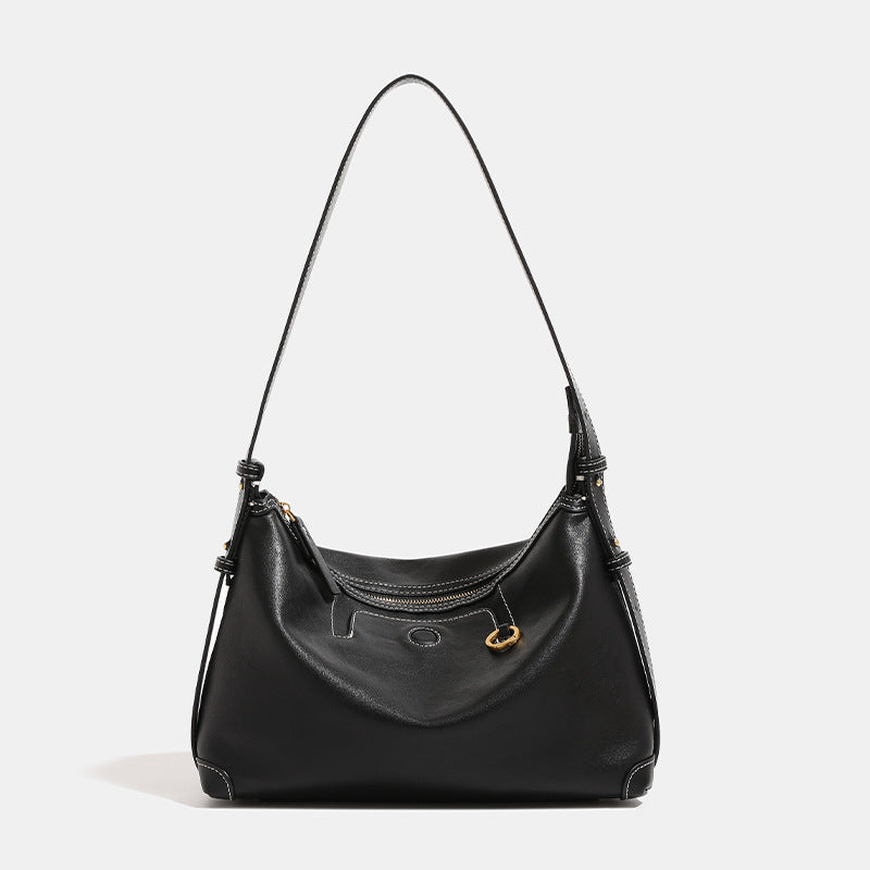 Women's Vegetable Tanning Leather Textured Suede Underarm Bags