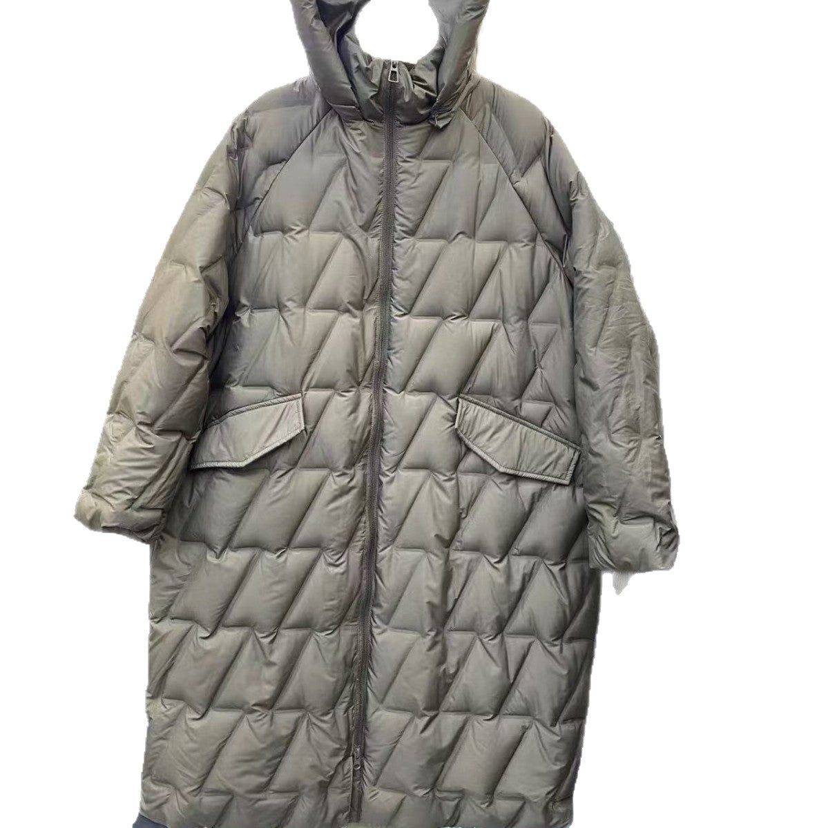 Loose Slimming Cocoon Shaped Handsome Long Lightweight Warm White Jackets