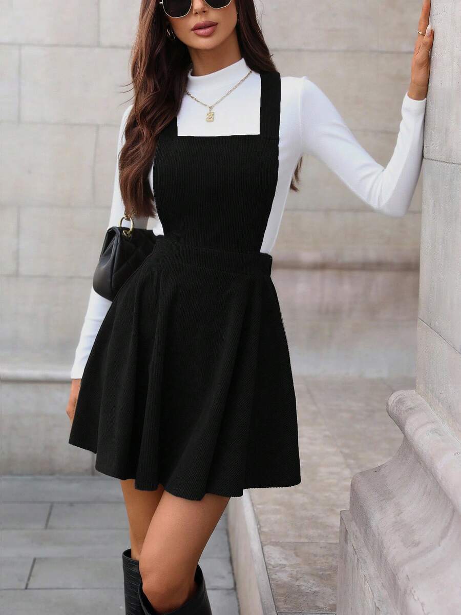 New Retro Style Corduroy Suspender Source Dress