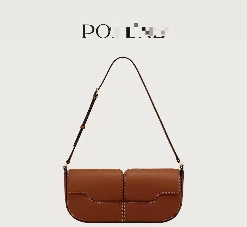 Women's Baguette Niche Designer Leather Retro Smooth Crossbody Bags