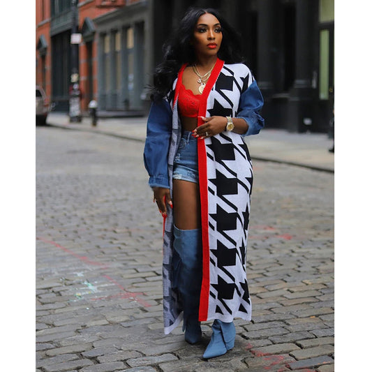 Patchwork Double Thick Pattern Fashion Casual Knitwear