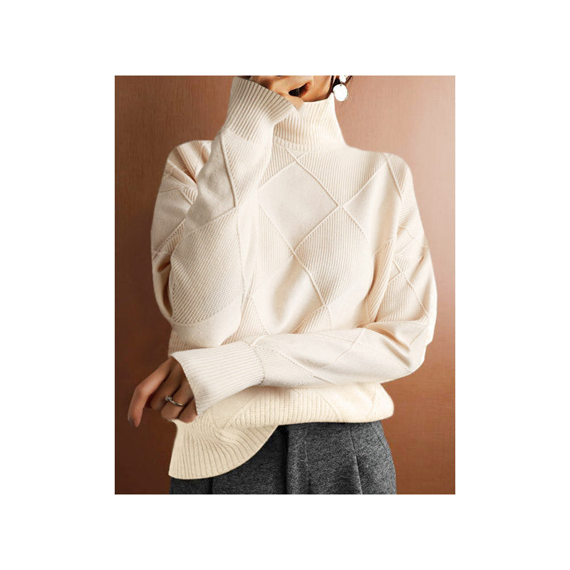 Loose High Collar Warm Solid Color Sweaters