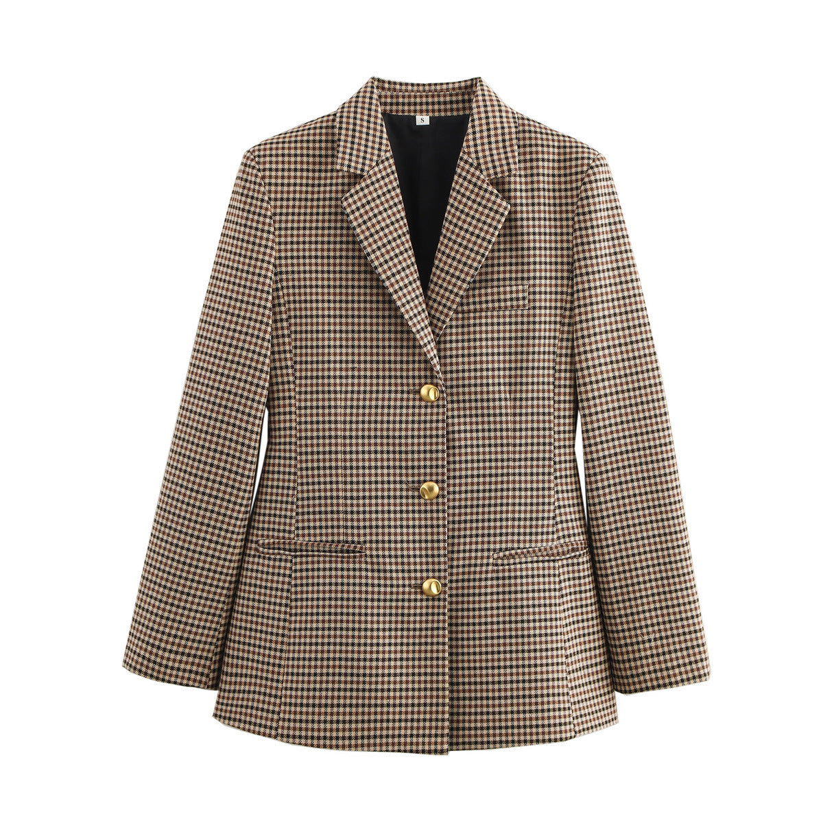 Women's Comfortable Classy Plaid Long Sleeve Blazers
