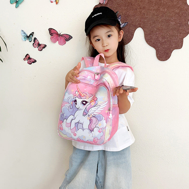 Children's Lightweight Cartoon Cute Unicorn Spine Protection Backpacks
