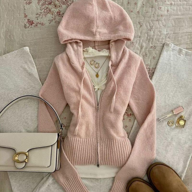 Cut Soft Glutinous Retro Gentle Style Cardigans