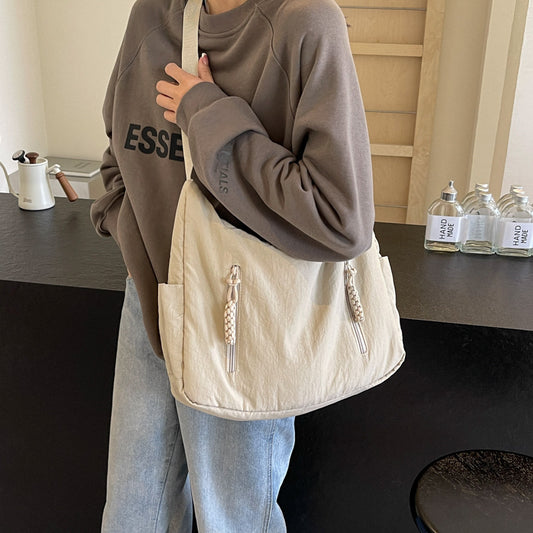 Dumpling Large Capacity Washed Cloth Female Crossbody Bags