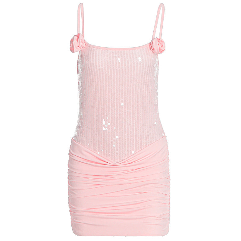 Women's Sexy Sequin Sling Dress Elegant Slim Dresses