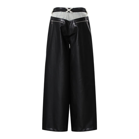 Women's Spring Loose Street Retro Washed Stitching Jeans