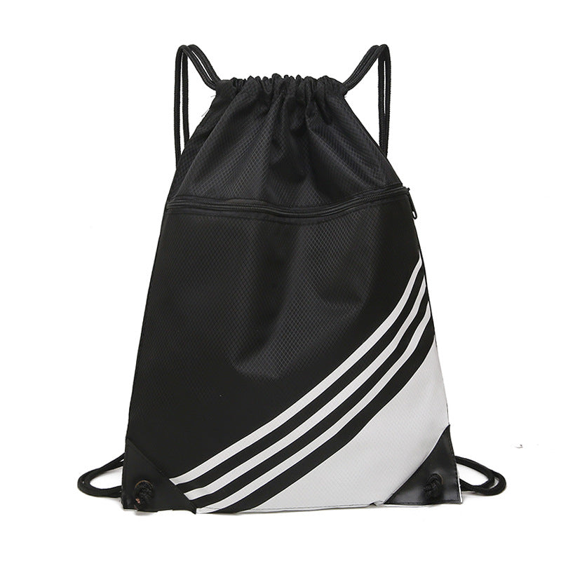 Zipper Drawstring Simple Nylon Leisure Pocket Sports Backpacks