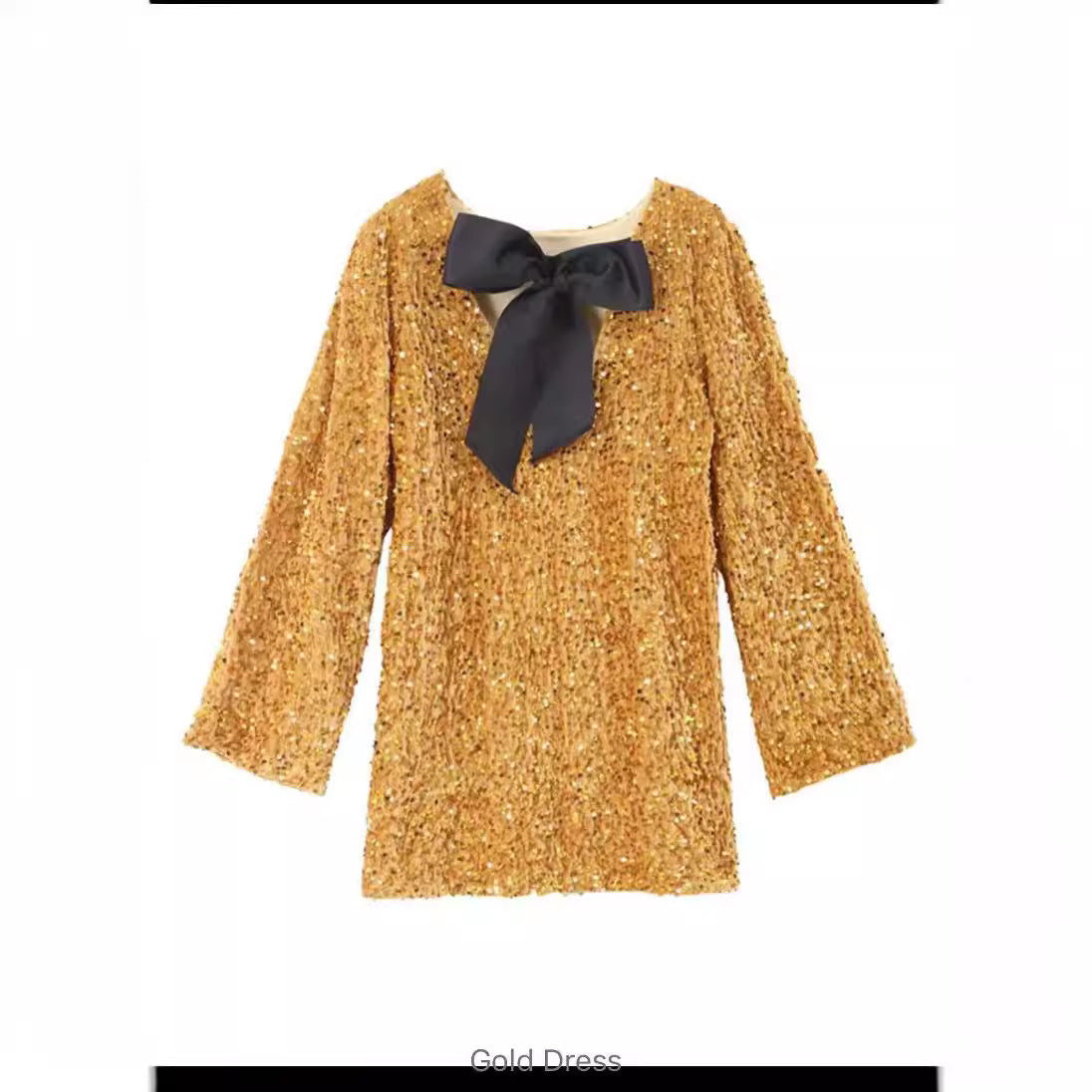 Women's Round Neck Long Sleeve Loose Sequins Glitter Backless Plus Size