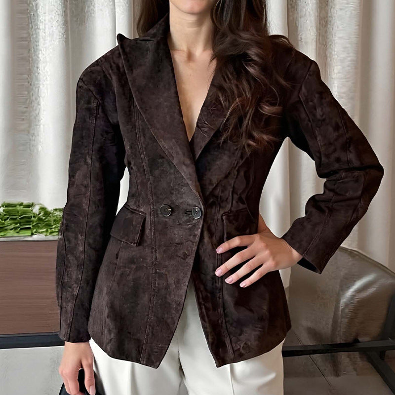 Women's Autumn Fashion Elegant Solid Color Retro Coats