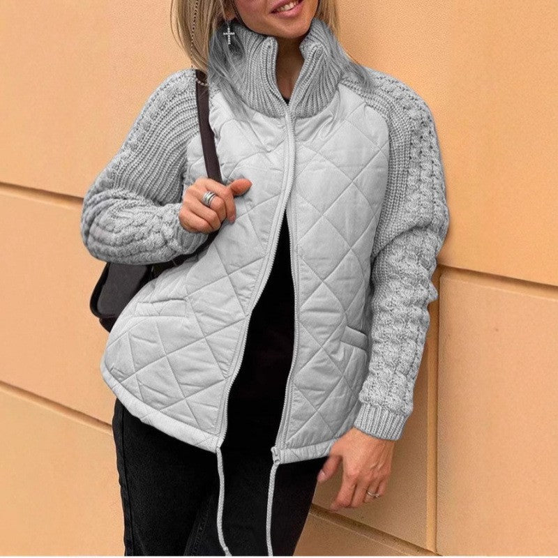 Women's Graceful Fashion Zipper Stand Collar Coats