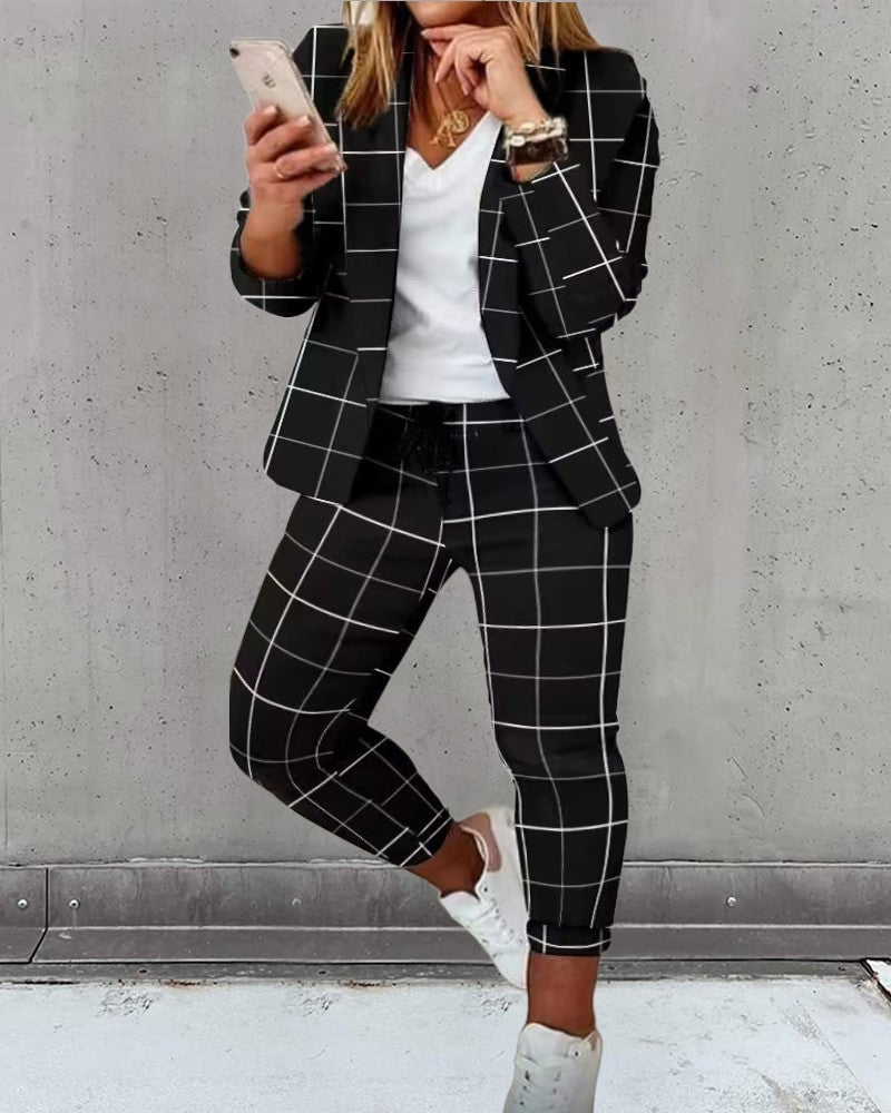 Women's Fashion Printed Long-sleeved Casual Small For Suits