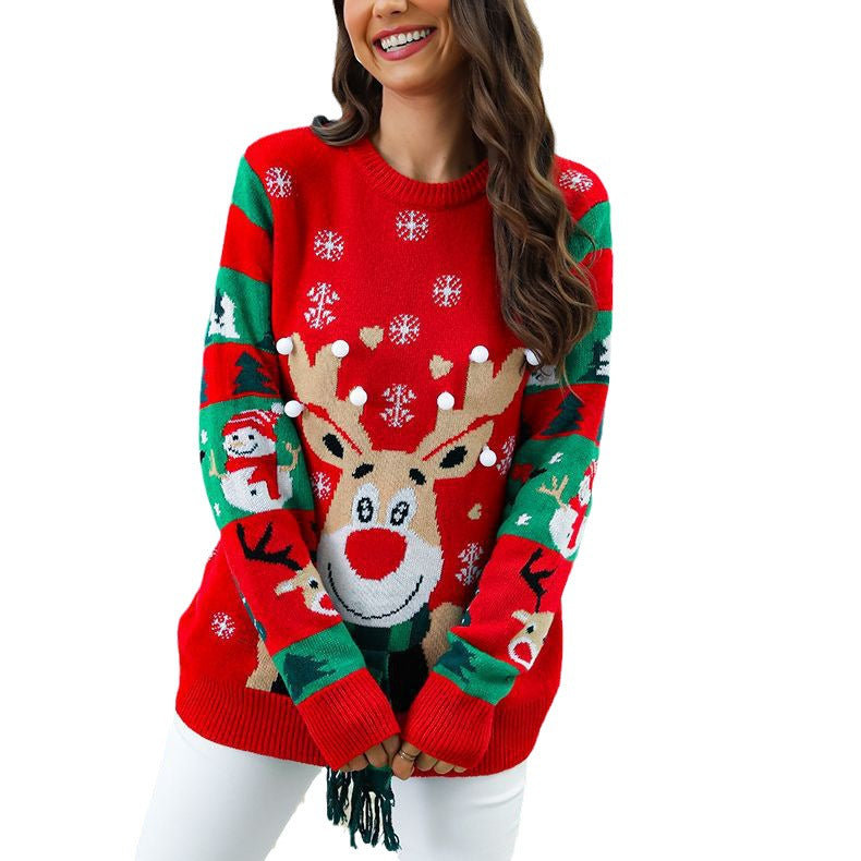 Christmas Elk Scarf Holiday With Lights Sweaters