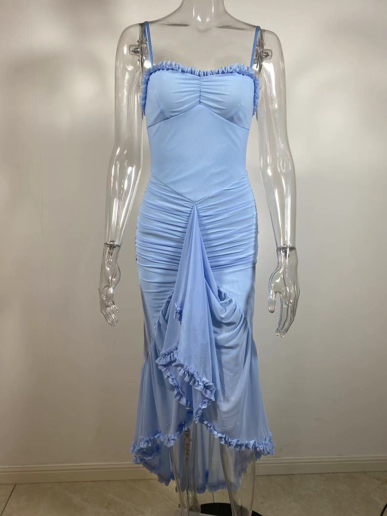 Long Dress Hot Temperament Asymmetric Holiday Dresses