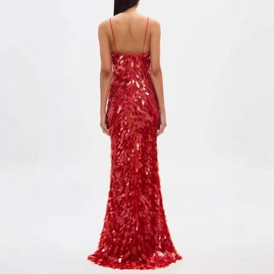 Women's Sexy Ultra Low Bosom Sequined Suspender Dress Pure Desire Dresses