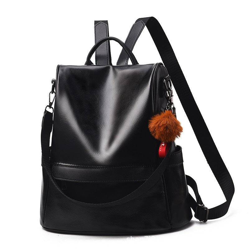 Women's Retro Soft Surface Fashion Trendy Green Backpacks