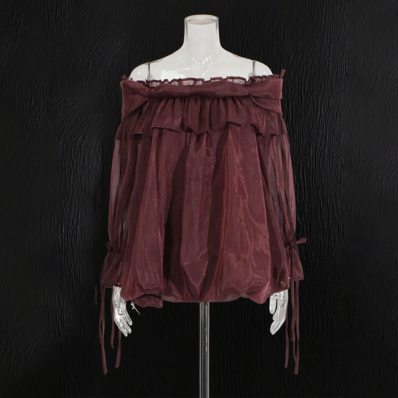 Style High Sense Shirt Sleeve Wooden Blouses
