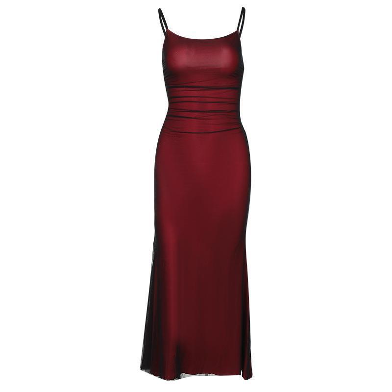 Women's Charming Contrast Color Slip Dress Dresses