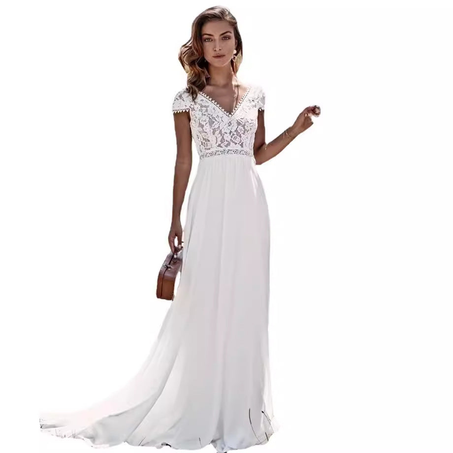 Lightweight Dress Bare Back Bridal Tail Wedding Dresses