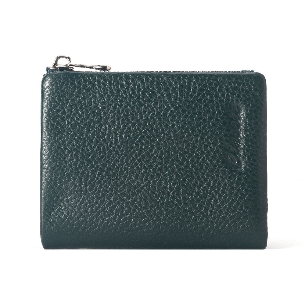 Women's Genuine Leather Female Litchi Pattern Cross Lens Layer Coin Purses