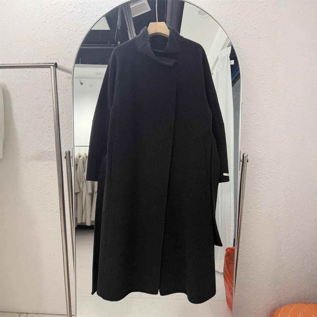 Women's Overcoat Wool Romantic Elegant Stand Collar Design Woolen Coats