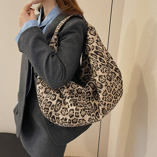 Vintage Leopard Print Design Simple Comfortable Shoulder Bags