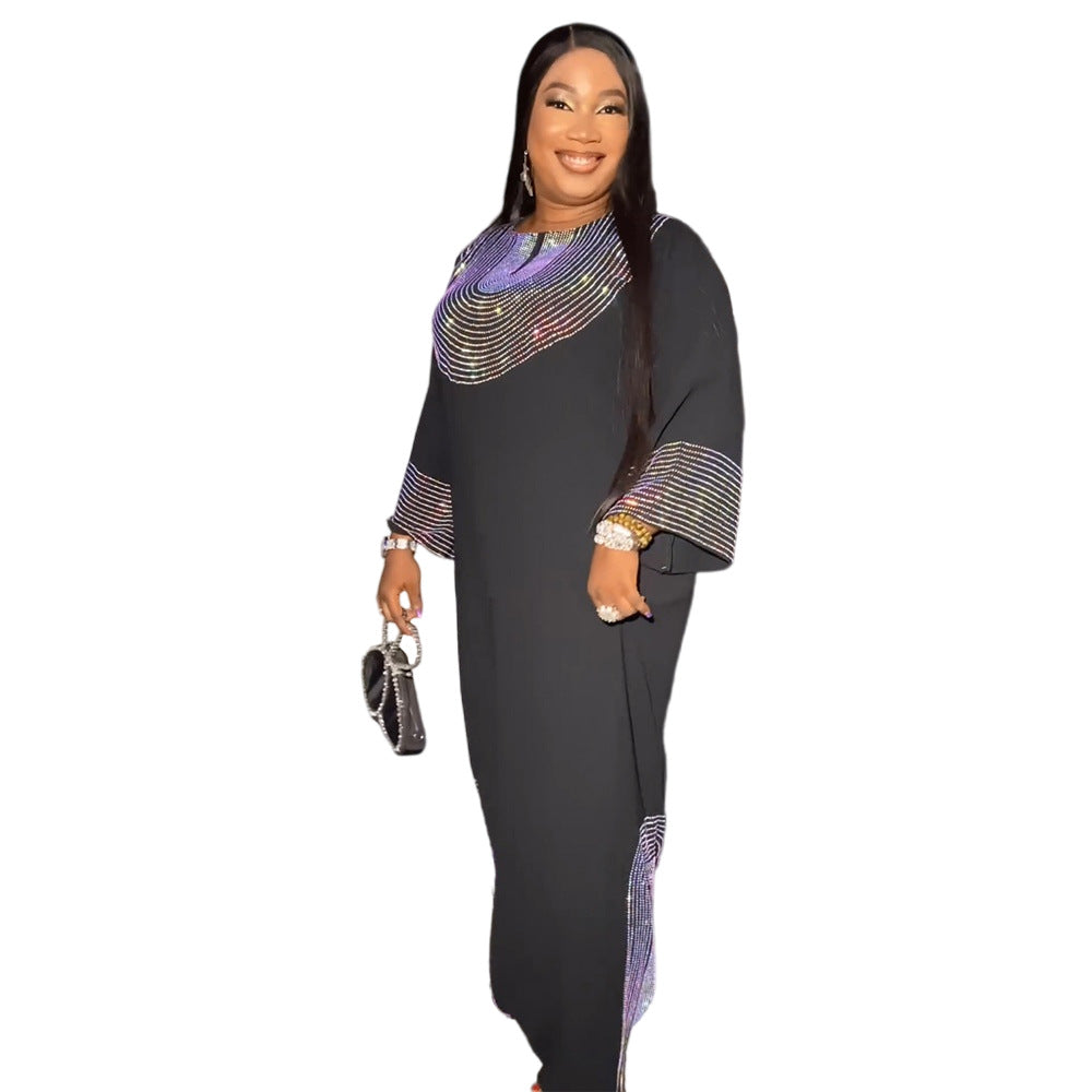 Women's Africa Dress Muslim Hot Drilling Saudi Party Fashion Dresses