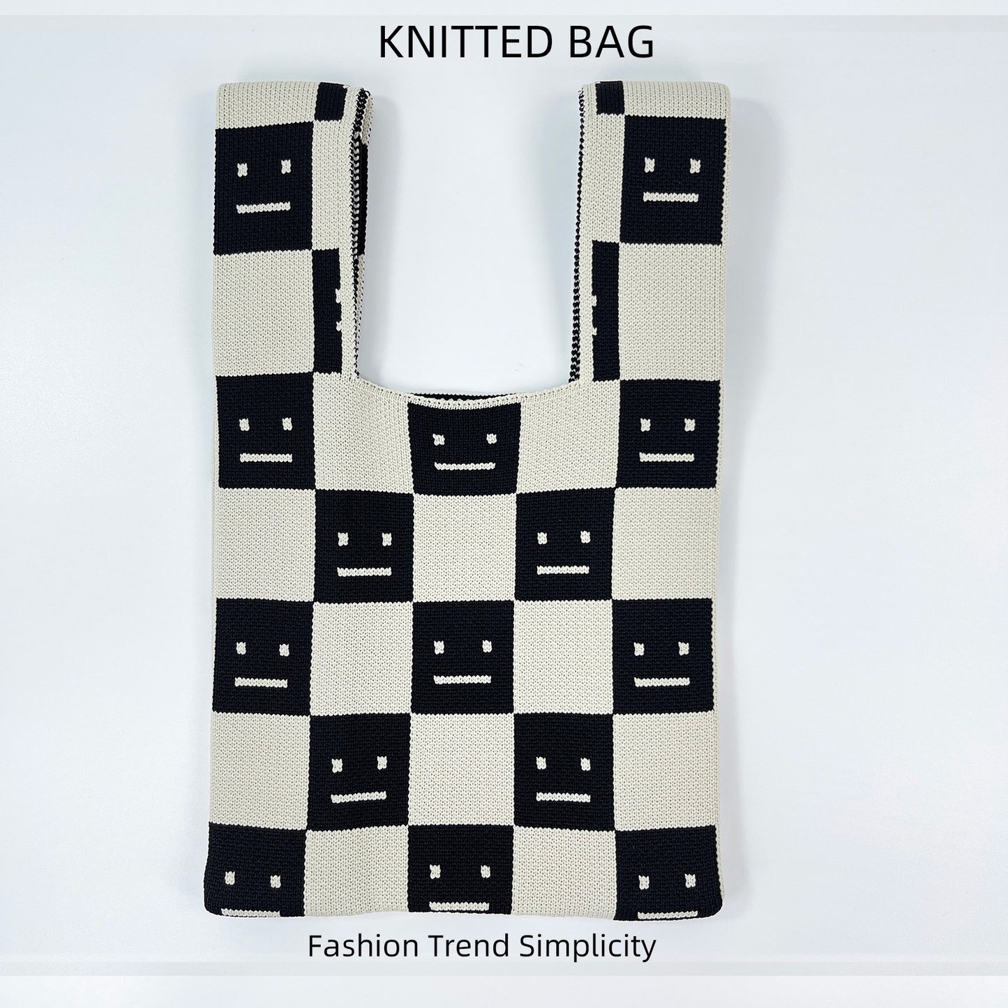 Women's Flower Knitted Large Capacity Totes Wrist Handbags