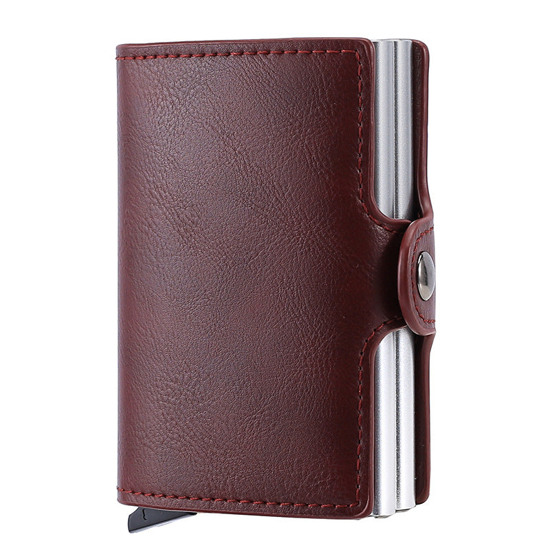 Men's Automatic Pop-up Metal Integrated Carbon Fiber Pattern Card Holder