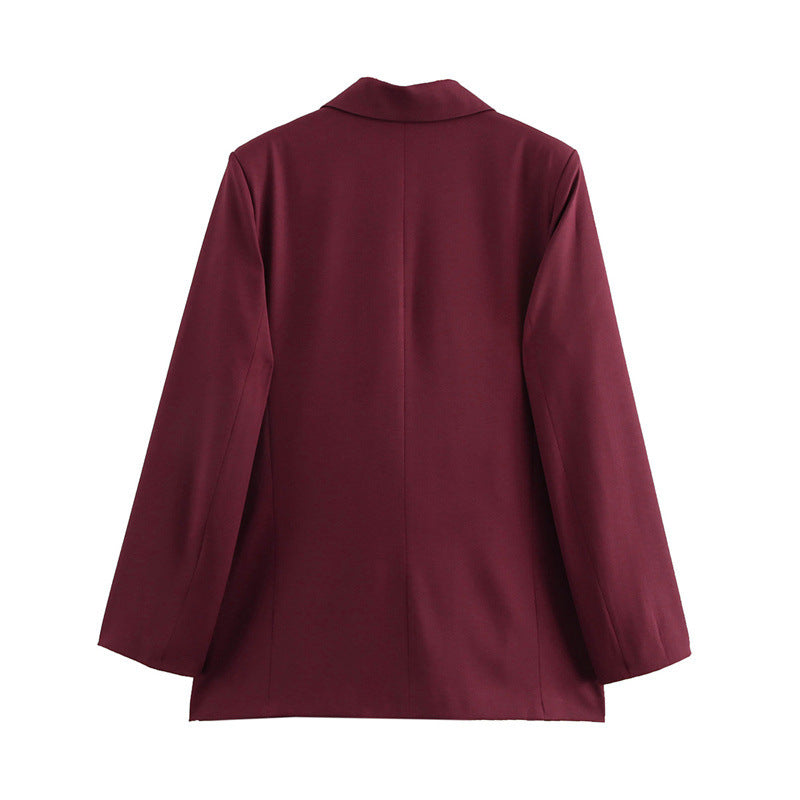 Women's Autumn Fashion Casual Loose Lapels Double Jackets