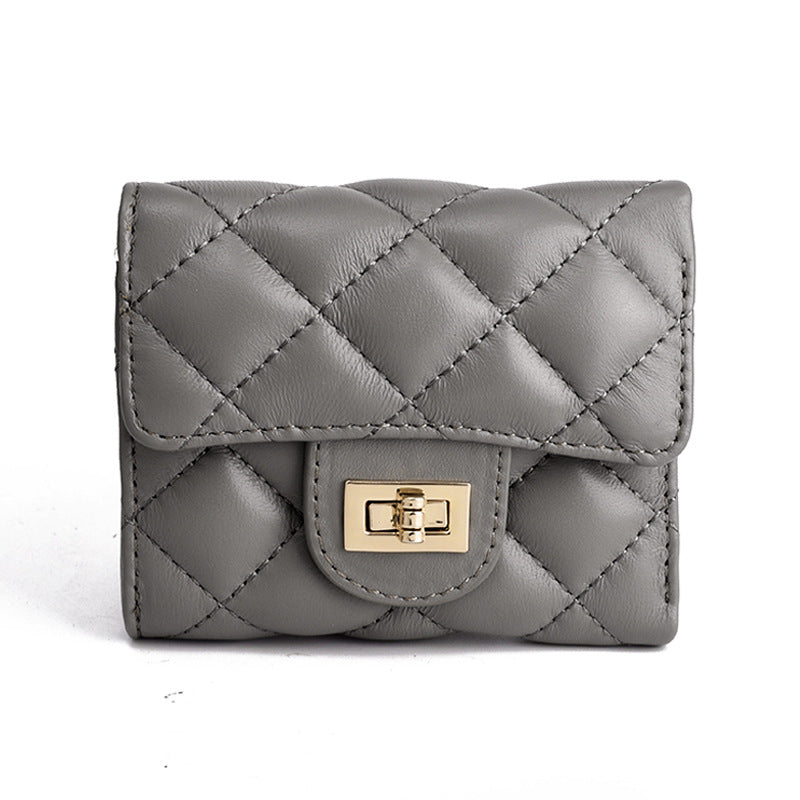 Women's Classic Style Short Simple Rhombus Large Capacity Ladies Wallets