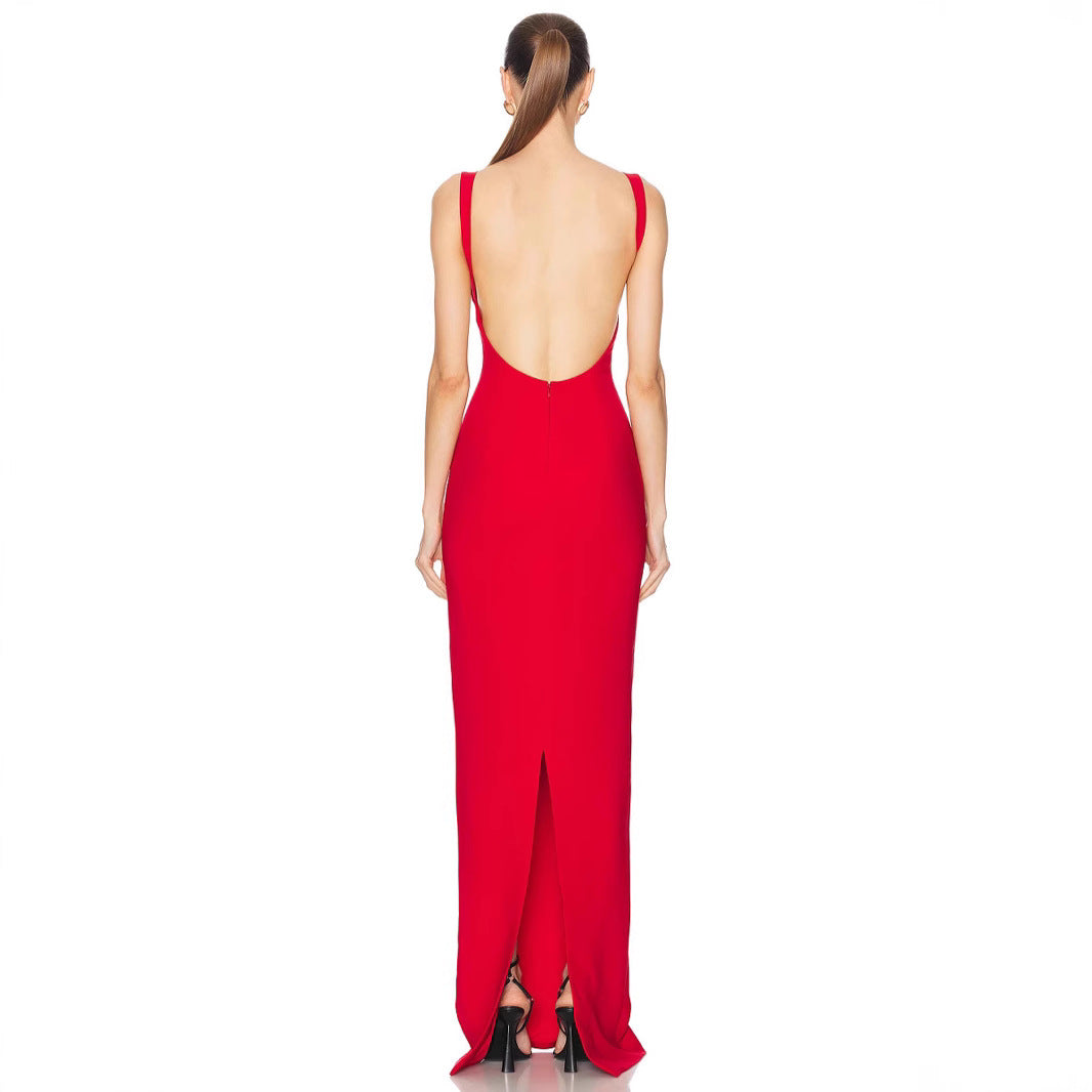 Women's Affordable Luxury Deep V Strap Big Dress Dresses