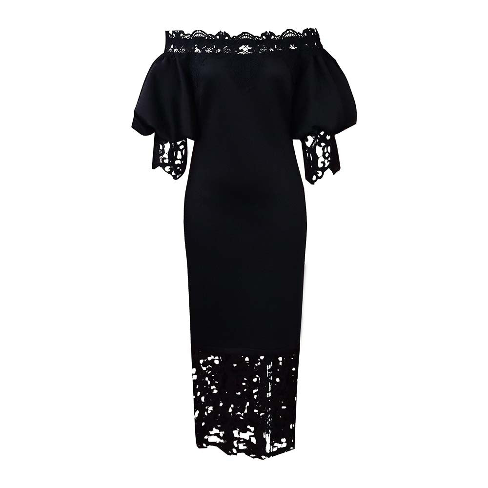 Women's Large Fashionable Elegant Lace Stitching Bridesmaid Dresses