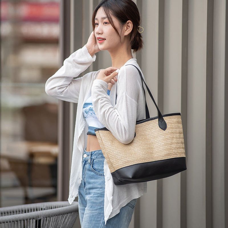 Woven Shopping Mummy Large Capacity Straw Handbags