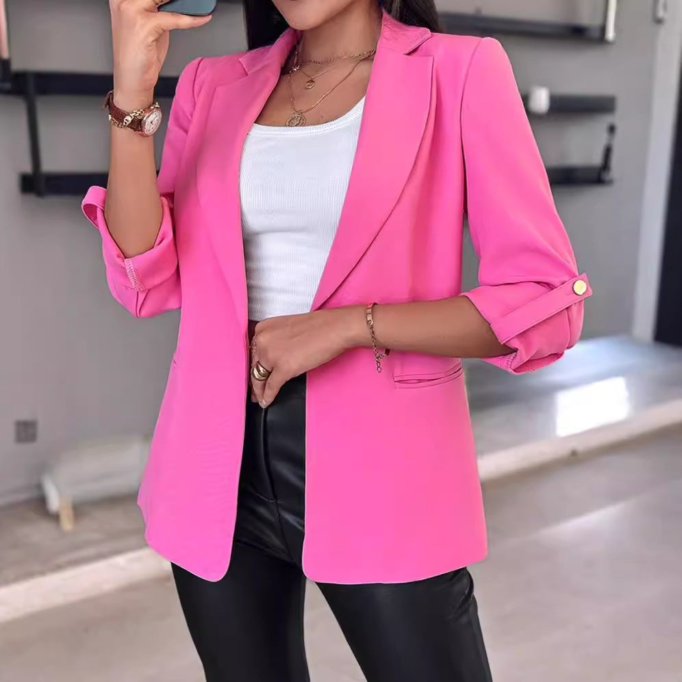 Women's Long Sleeve Solid Color For Small Suit