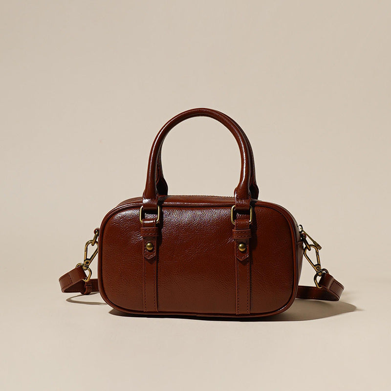 First Layer Cowhide Minority Bowling Vintage Handbags