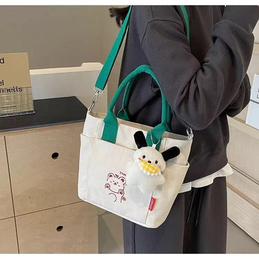 Women's Lightweight Contrast Color Canvas Commuter Carrying Bags