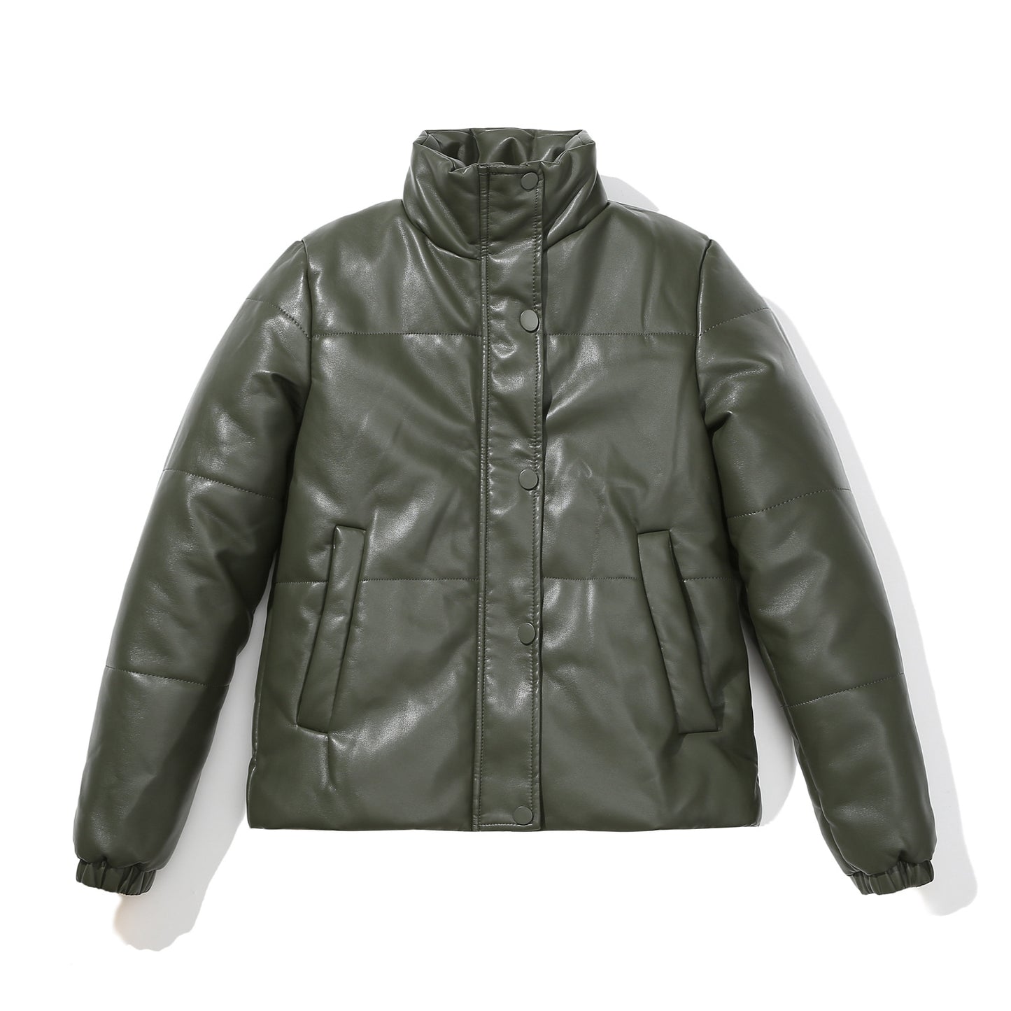 Women's European Leather Thickened Cotton Puffer Shorts