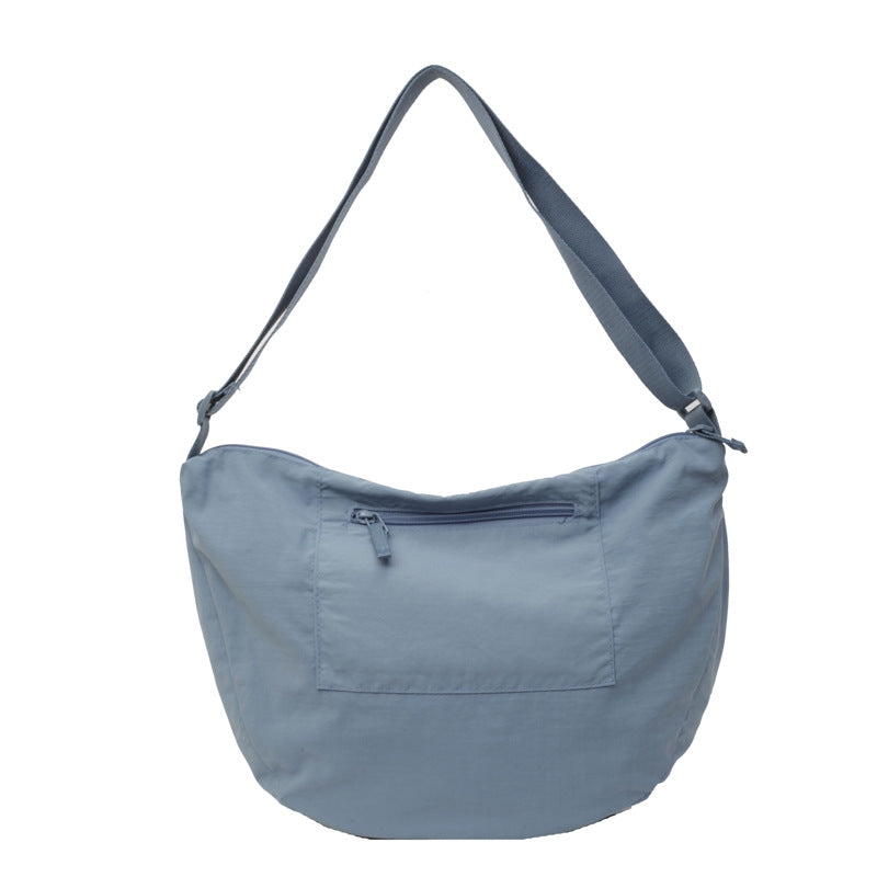 Women's Waterproof Nylon Cloth Solid Color Big Crossbody Bags