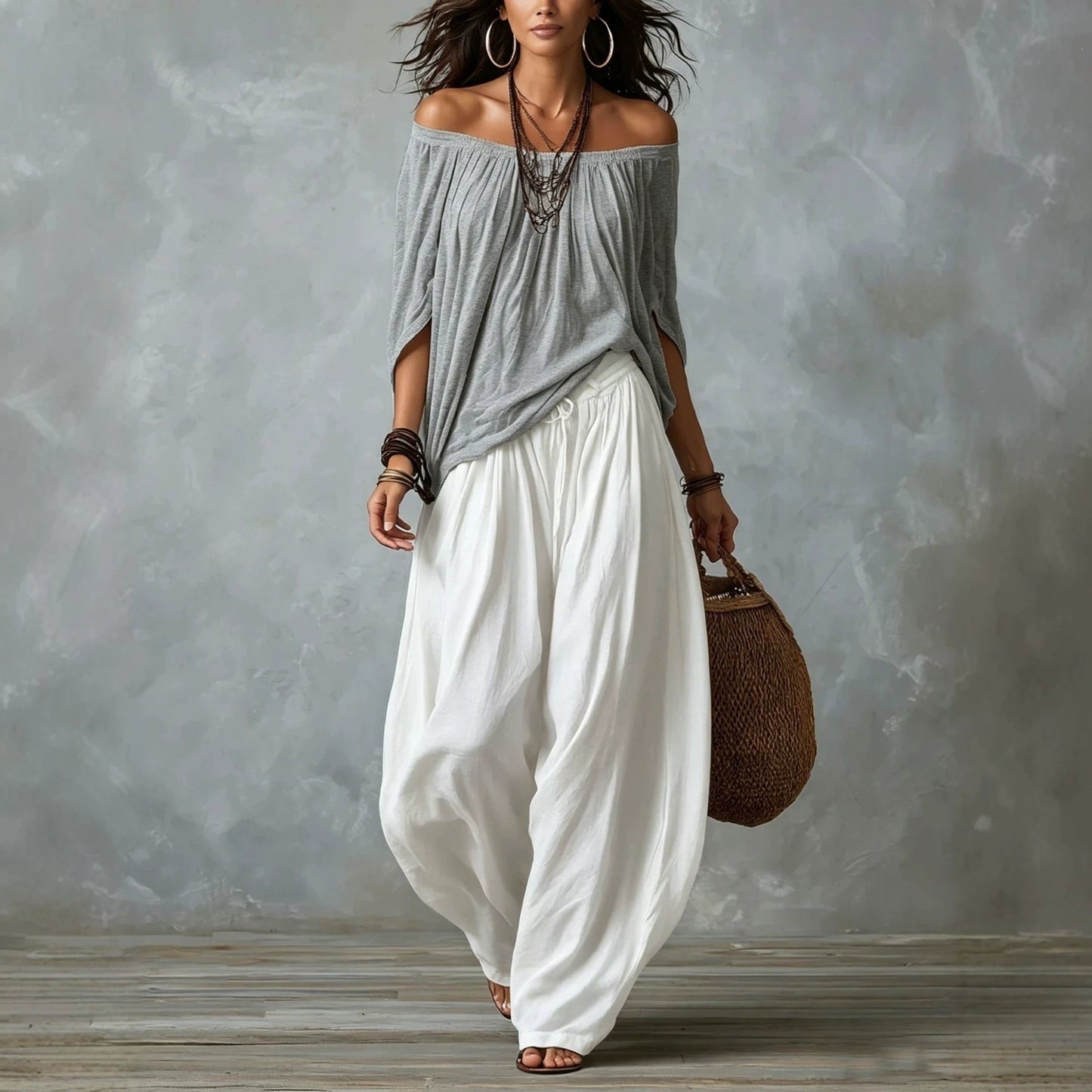 Durable Women's Autumn Long Loose Bloomers Fashion Casual Suit