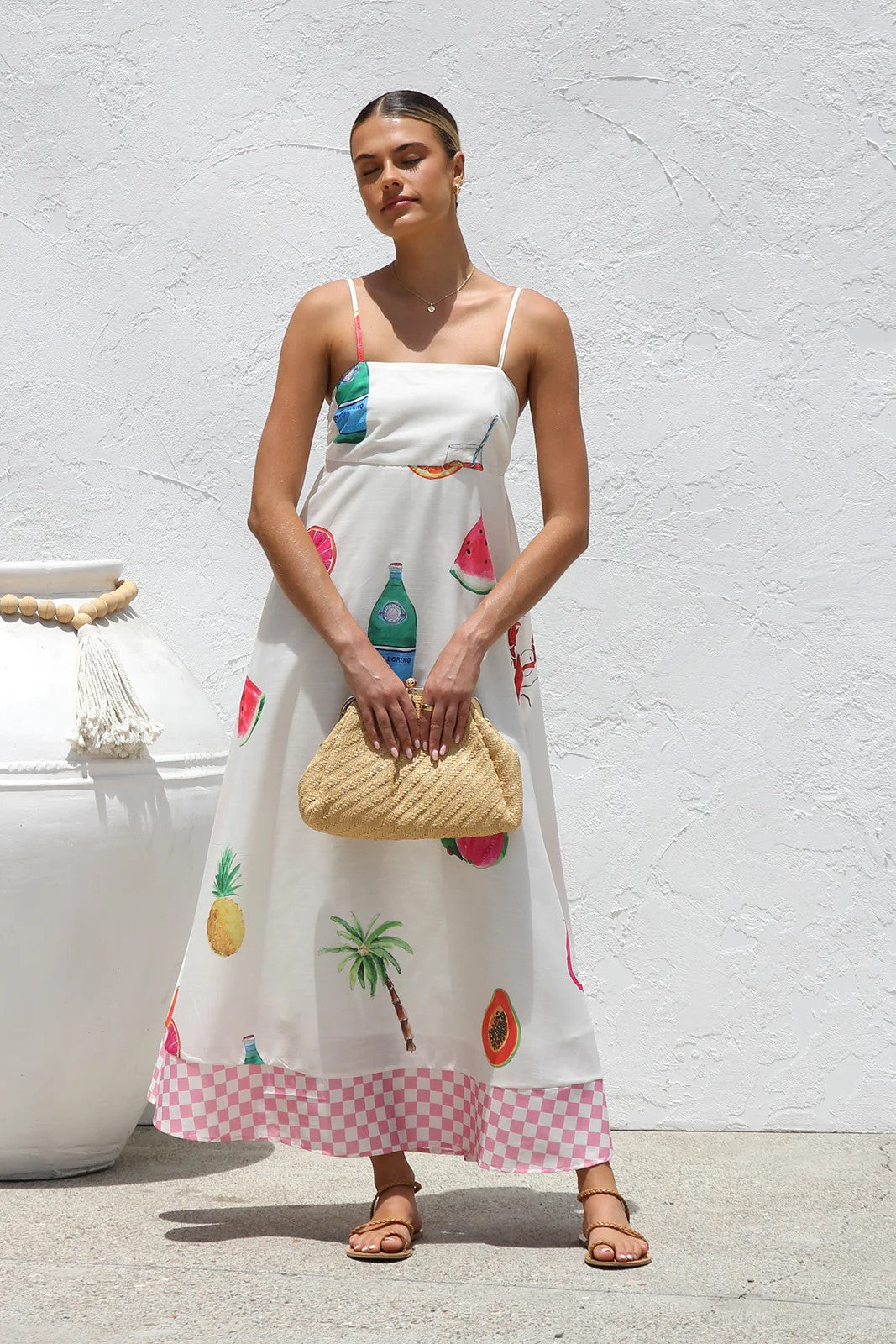 Vacation Style Casual Sling Large Swing Dress