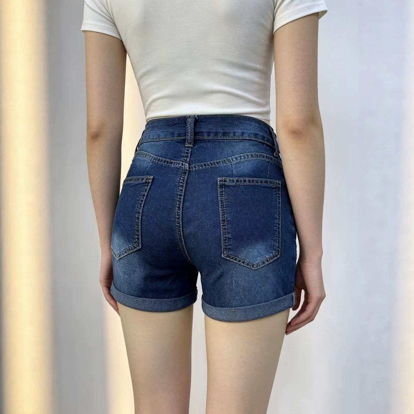 Women's Source Summer Casual Cool Denim Flanging Pants