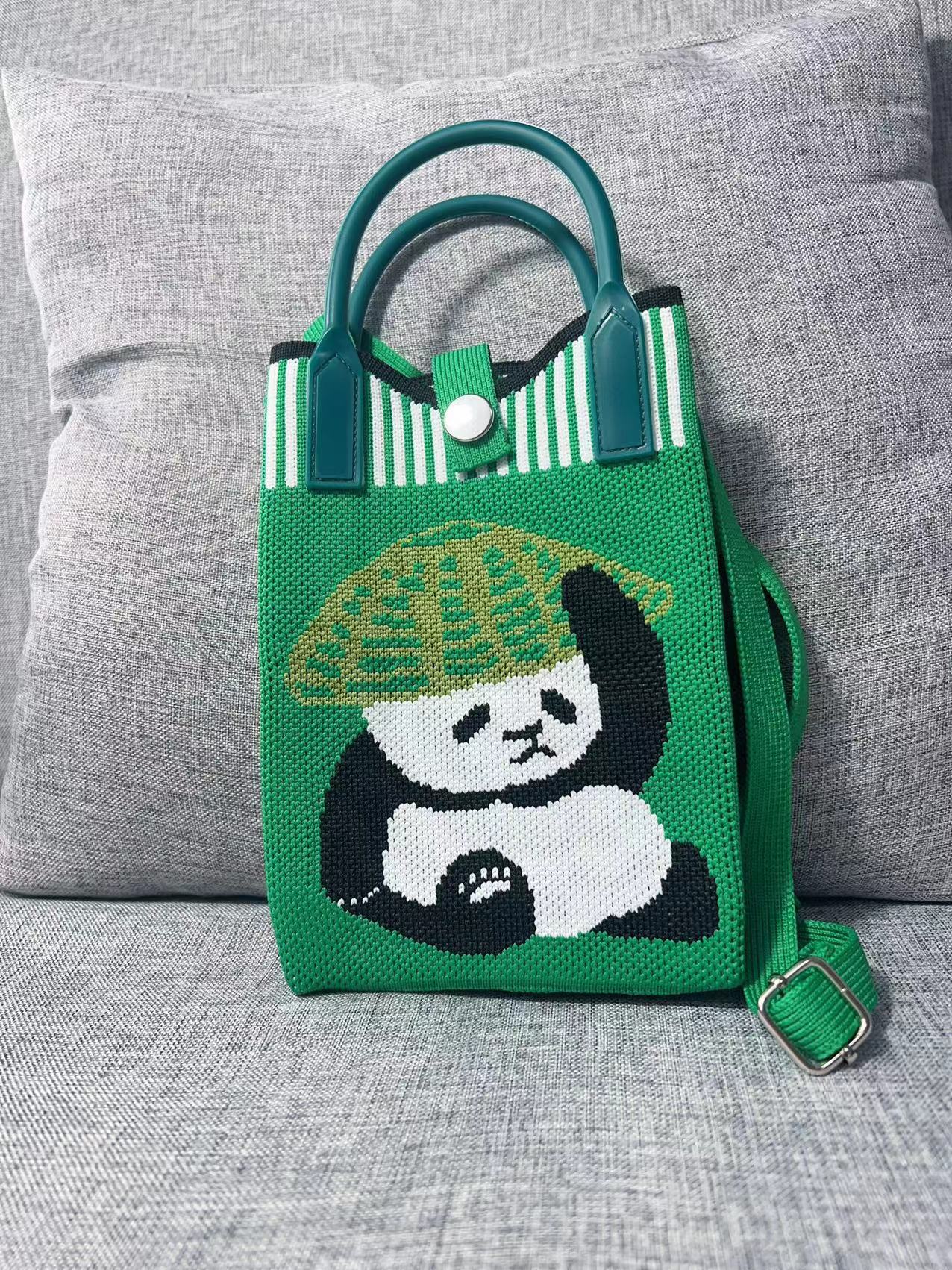 Summer Cartoon Mobile Wool Knitted Adjustable Bags